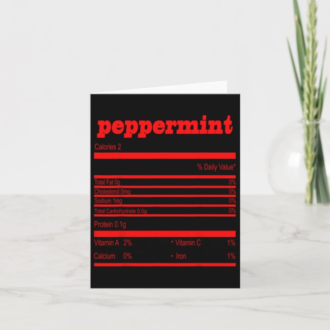 Funny Christmas Peppermint Nutrition Karte (Vorderseite)