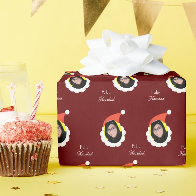 Funny Christmas Personalisiertes Foto Gesicht Span Geschenkpapier (Geburtstagsparty)