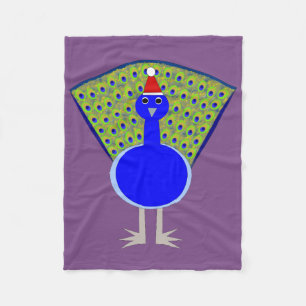 Funny Christmas Pfau Fleecedecke