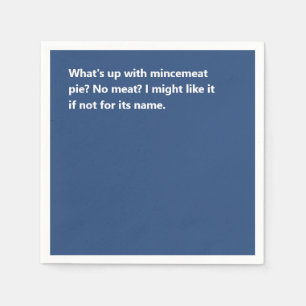 Funny Christmas Pie Gedicht Bold Blue Serviette