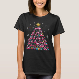 Funny Christmas Pink Flamingo Lover Santa Claus Xm T-Shirt