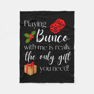 Funny Christmas Playing Bunco With Me Is Gift Bunc Fleecedecke