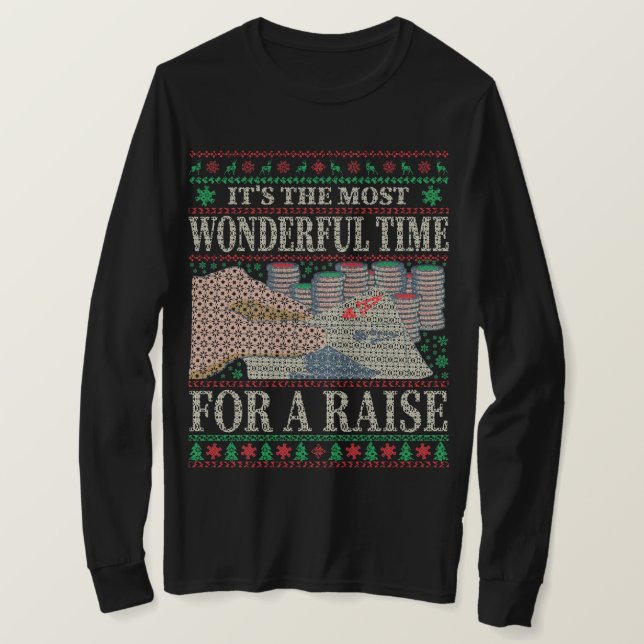 FUNNY CHRISTMAS POKER UGLY SWEATER T-Shirt (Design vorne)