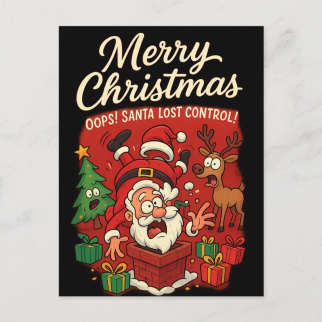 funny Christmas Postcard Postkarte (Vorderseite)