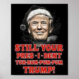 Funny Christmas Präsident Trump Pajamas Ugly Chris Poster
