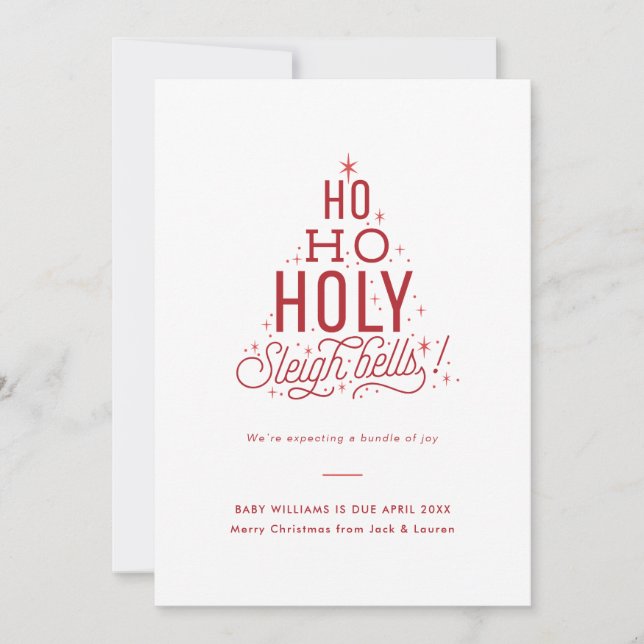 Funny Christmas Pregnancy Ankündigung Ho Ho Heilig (Vorderseite)