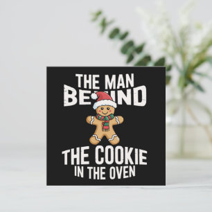 Funny Christmas Pregnancy Man Behind Cookie Feiertagskarte