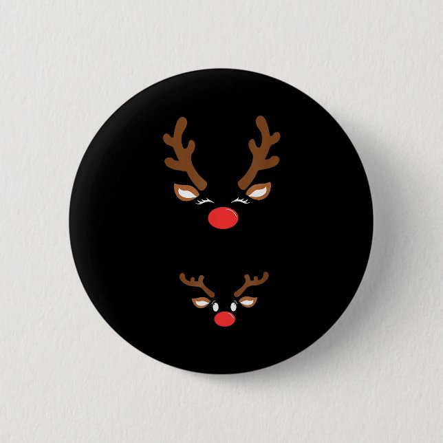 Funny Christmas Pregnancy Reindeer Pregnancy Annou Button (Vorderseite)