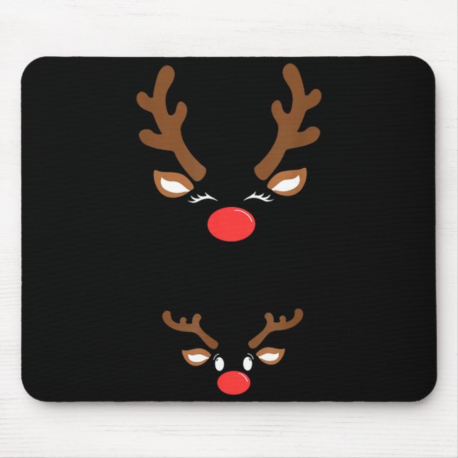 Funny Christmas Pregnancy Reindeer Pregnancy Annou Mousepad (Vorne)