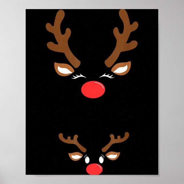 Funny Christmas Pregnancy Reindeer Pregnancy Annou Poster (Vorne)