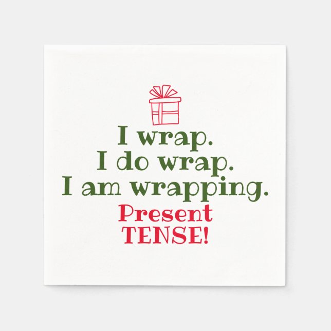 Funny Christmas Puff | Niedlich Holiday Grammar Serviette (Vorderseite)