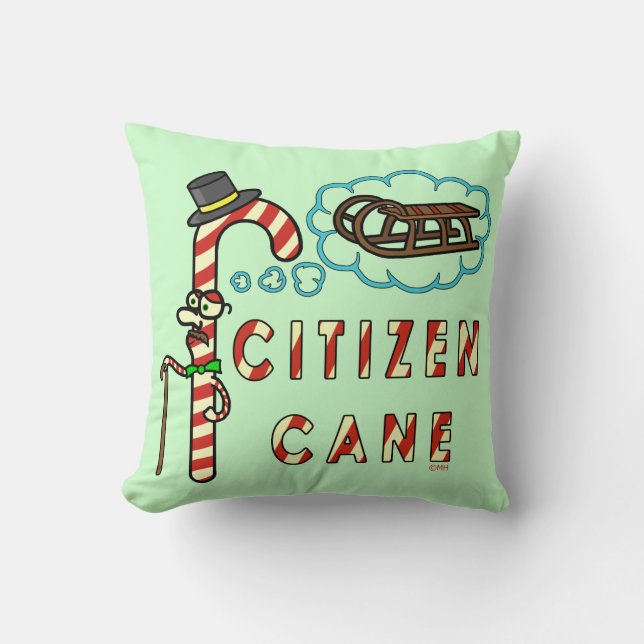 Funny Christmas Pun Citizen Cane Kissen (Vorderseite)