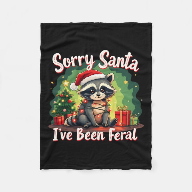 Funny Christmas Raccoon Meme Sorry, dass Santa ich Fleecedecke (Vorderseite)