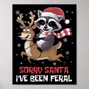 Funny Christmas Raccoon Meme Sorry, dass Santa ich Poster