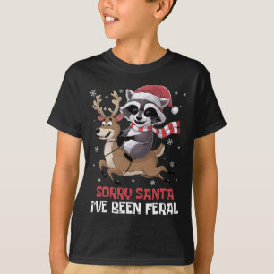 Funny Christmas Raccoon Meme Sorry, dass Santa ich T-Shirt