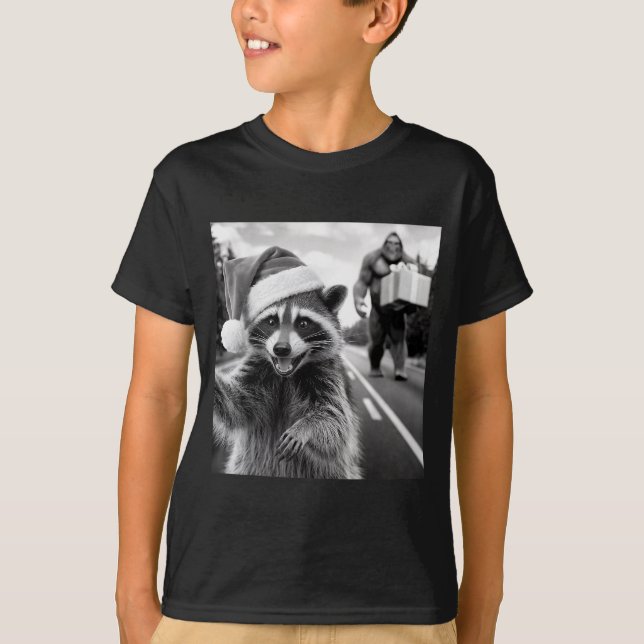 Funny Christmas Raccoon Shirt Raccoon Selfie With  (Vorderseite)