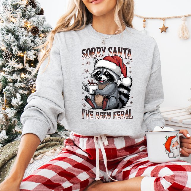 Funny Christmas Raccoon Sweatshirt (Personalize this cute Funny Christmas Raccoon sweatshirt. )