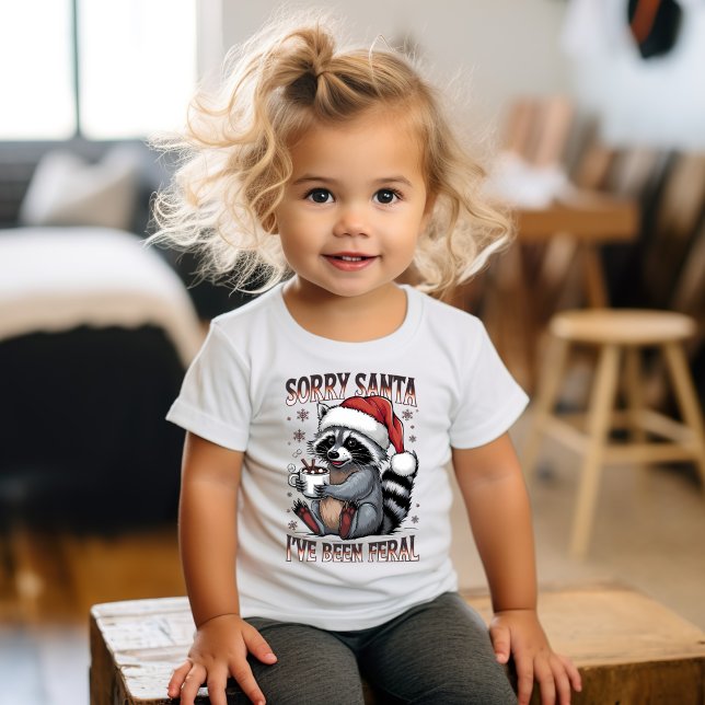 Funny Christmas Raccoon Toddler T-shirt (Personalize this cute Funny Christmas Raccoon toddler shirt. )