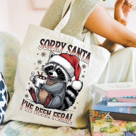 Funny Christmas Raccoon Tote Bag Tragetasche