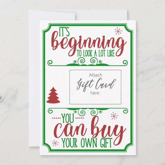 Funny Christmas Red Green Geschenkgutscheinhalter (Vorderseite)