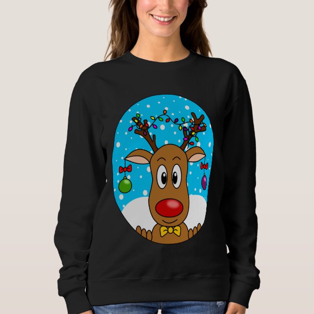 Funny Christmas Red Nosed Reindeer Sweatshirt (Vorderseite)