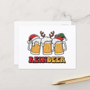 Funny Christmas Reinbier Feiertagspostkarte