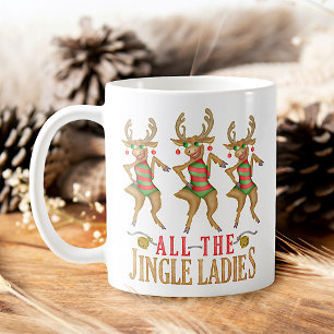 Funny Christmas Reindeer All Jingle Ladys Kaffeetasse