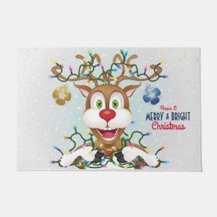 Funny Christmas Reindeer Holiday Fußmatte