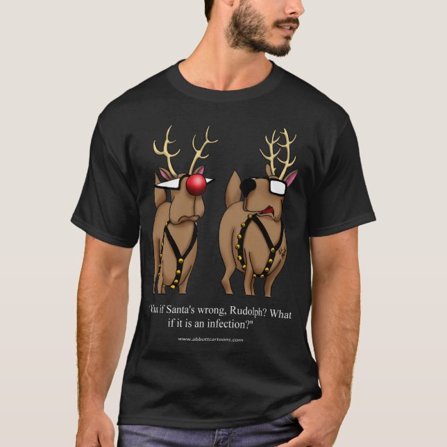 Funny Christmas Reindeer Holiday Spaß T-Shirt (Vorderseite)