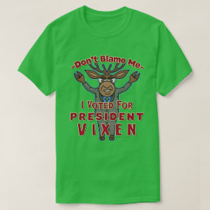 Funny Christmas Reindeer Präsident Vixen Politisch T-Shirt