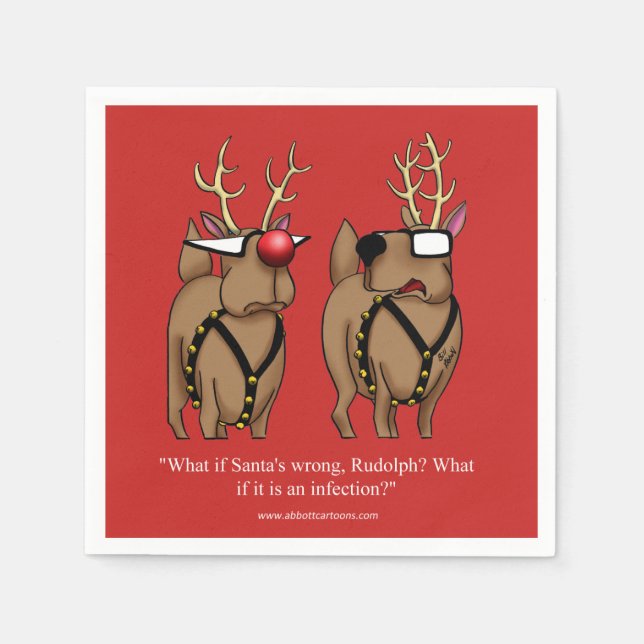 Funny Christmas Reindeer Spaß Napkins Serviette (Vorderseite)