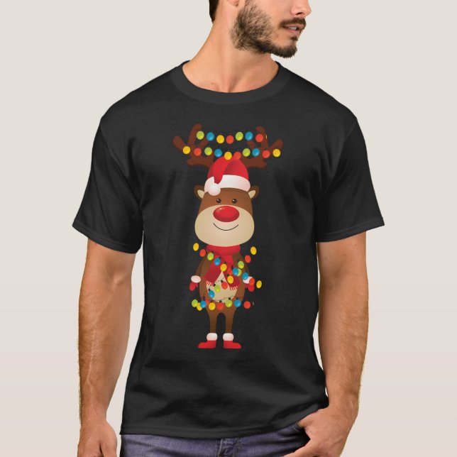 Funny Christmas Reindeer T-Shirt (Vorderseite)