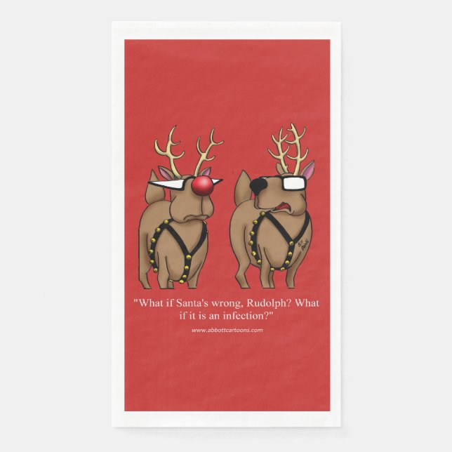 Funny Christmas Rentier Gasttuch Napkins Serviette (Vorderseite)