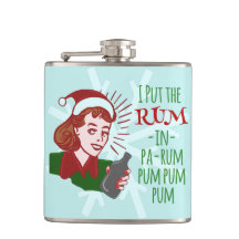 Funny Christmas Retro Rum Drinking Woman Holiday