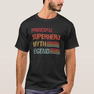 Funny Christmas Retro Style Principal Superhero My T-Shirt