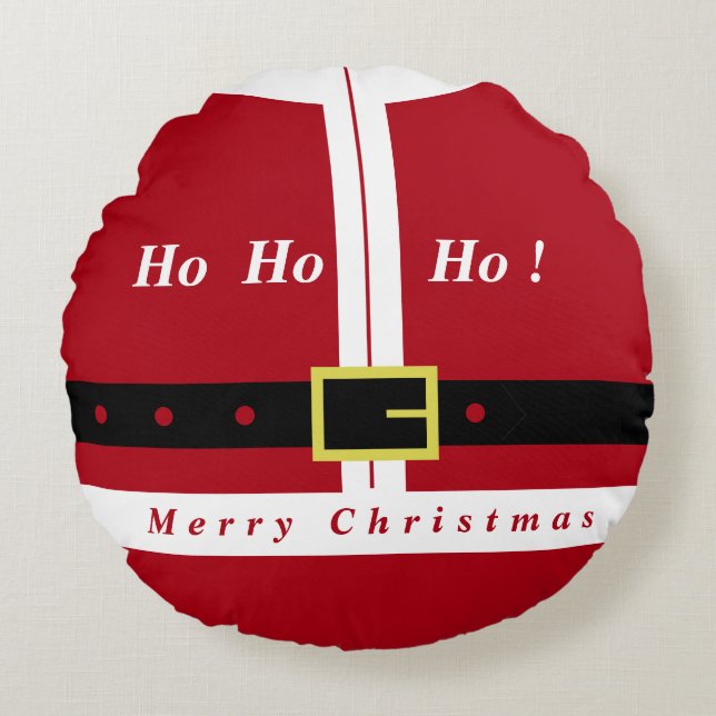 Funny Christmas Round Pillow Weihnachtsdesign Rundes Kissen (Vorderseite)