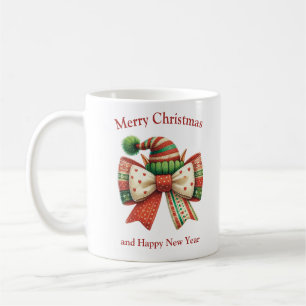 Funny Christmas rustikaler Bogen mit Elfenschuhen Kaffeetasse