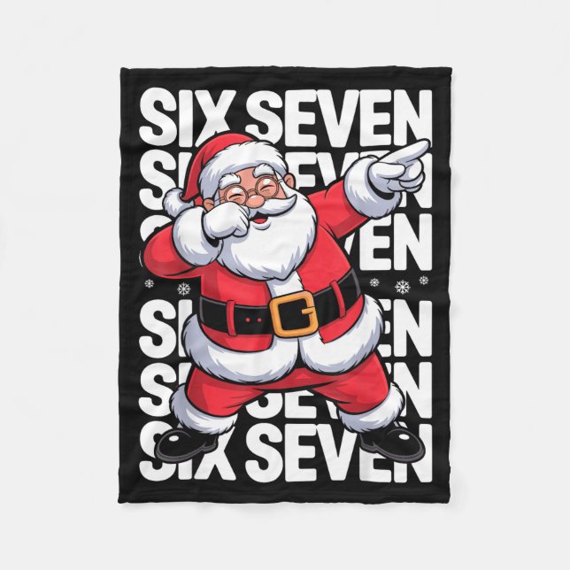 Funny Christmas Santa Dabbing Xmas Dab Six Seven 6 Fleecedecke (Vorderseite)