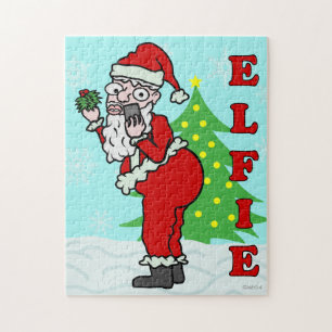 Funny Christmas Santa Elfie Puzzle