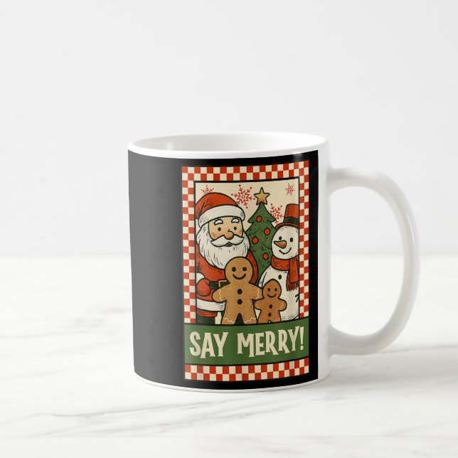 Funny Christmas Santa Gingerbread Snowman Selfie S Kaffeetasse (Rechts)
