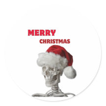 Funny Christmas Santa Hat Skull