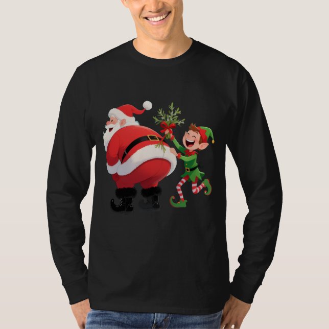 Funny Christmas Santa Long Sleeve T-Shirt (Vorderseite)