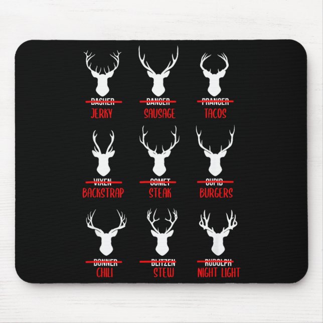 Funny Christmas Santa Reindeer List Pajamas For De Mousepad (Vorne)