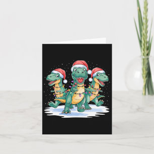 Funny Christmas Santa Reindeer Niedlich Dinosaur S Karte