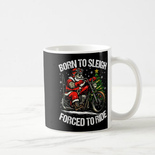 Funny Christmas Santa Riding Motorcycle Bike Biker Kaffeetasse (Rechts)
