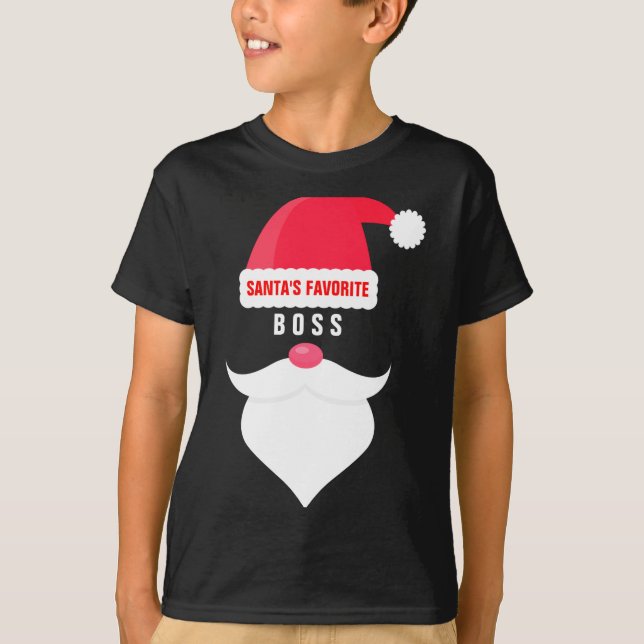 Funny Christmas Santas Favorite Boss  T-Shirt (Vorderseite)
