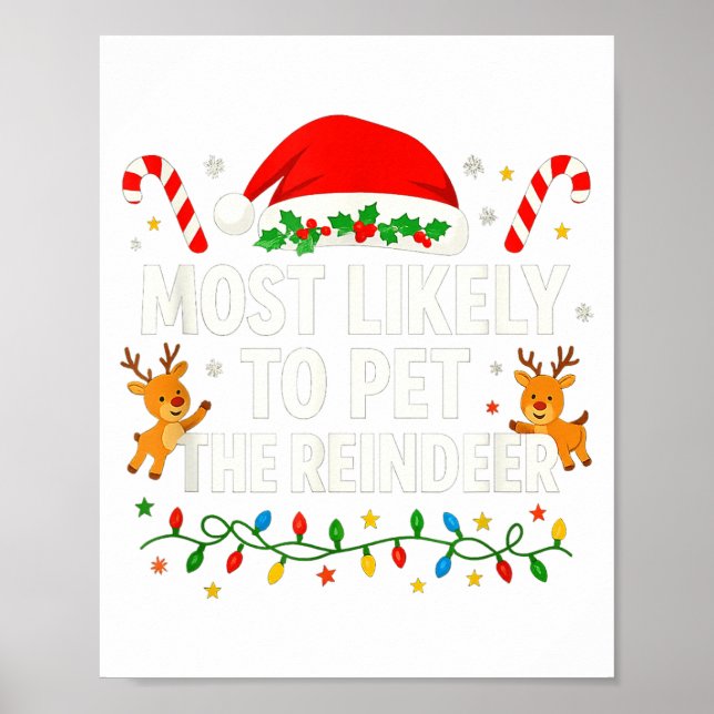 Funny Christmas Saying Reindeer Lover Holiday Ligh Poster (Vorne)