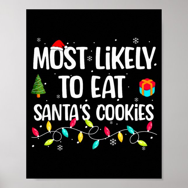 Funny Christmas Saying Santa's Hat Family Party Me Poster (Vorne)