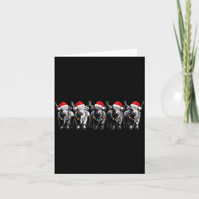 Funny Christmas Scottish Highland Cow Xmas Farm An Karte (Vorderseite)