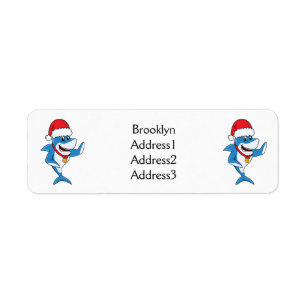 Funny Christmas shark cartoon illustration
